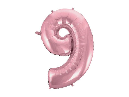 Picture of FOIL BALLOON NUMBER 9 LIGHT PINK 34 INCH